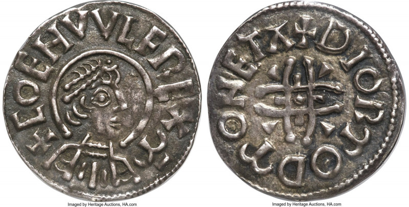 Kings of Mercia. Coenwulf (796-821) Penny ND (c. 810-822/3) AU55 NGC, Canterbury...