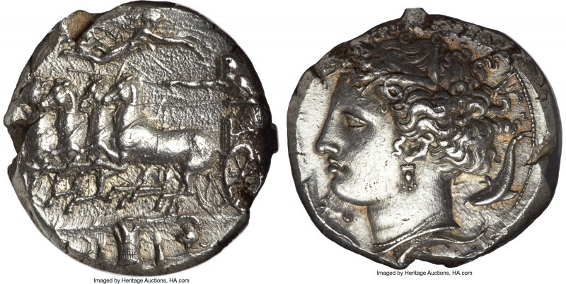 SICILY. Syracuse. Time of Dionysius I (405-370 BC). AR decadrachm (34mm, 43.41 g...