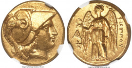 MACEDONIAN KINGDOM. Philip III Arrhidaeus (323-317 BC). AV stater (17mm, 8.60 gm, 11h). NGC Choice MS 5/5 - 5/5. Lifetime issue of Sardes, ca. 323-319...