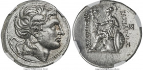 THRACIAN KINGDOM. Lysimachus (305-281 BC). AR tetradrachm (31mm, 17.11 gm, 2h). NGC MS S 5/5 - 4/5. Uncertain mint, ca. 3rd century BC. Diademed head ...