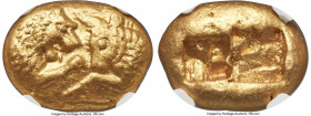 LYDIAN KINGDOM. Croesus (561-546 BC). AV stater (17mm, 10.82 gm). NGC Choice AU 5/5 - 5/5. Sardes, "heavy" standard, prototype issue, ca. 561-550 BC. ...