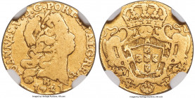 João V gold 800 Reis 1731-B Clipped NGC, Bahia mint, KM119, LMB-76 (1st Shield), Guimaraes-1727-1.1 (5th Shield). 1.34gm. An incredibly elusive piece,...