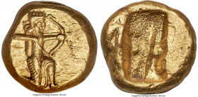ACHAEMENID PERSIA. Darius I-Xerxes I (late 6th-early 5th centuries BC). AV daric (14mm, 8.34 gm). NGC Choice AU 5/5 - 4/5. Sardes, ca. 505-480 BC. Per...