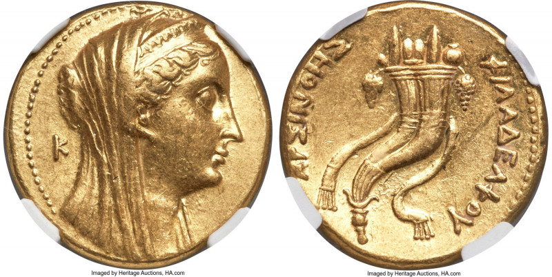 PTOLEMAIC EGYPT. Arsinöe II Philadelphus (277-270/268 BC). AV mnaieion or octodr...