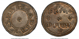 Kings of All England. Eadmund Penny ND (939-946) AU58 PCGS, Uncertain mint (possibly Chester), Frard as moneyer, Horizontal Two-Line (HR 1) type, S-11...
