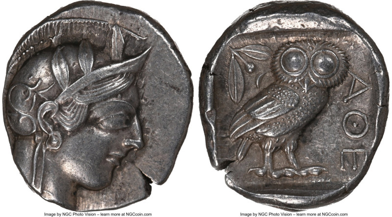 ATTICA. Athens. Ca. 455-440 BC. AR tetradrachm (25mm, 17.16 gm, 12h). NGC AU 5/5...