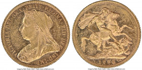 Victoria gold Sovereign 1895-M MS61 Prooflike NGC, Melbourne mint, KM13, S-3875. One of only four year-mint examples graded by NGC to receive a Proofl...