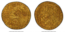 Edward IV (1st Reign, 1461-1470) gold Ryal ND (1464-1470) AU55 PCGS, Tower mint, Crown mm, Light Coinage, S-1950, N-1549. 7.68gm. ЄD | WΛRD' • DI: GRΛ...