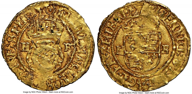 Henry VIII (1509-1547) gold 1/2 Crown ND (1544-1547) MS61 NGC, Tower mint, Pelle...