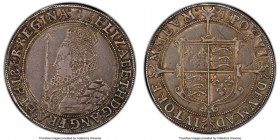 Elizabeth I (1558-1603) 1/2 Crown ND (1601-1602) AU Details (Edge Repaired) PCGS, Tower mint, "1" mm, Seventh issue, KM6, S-2583, N-2013. Sharp periph...