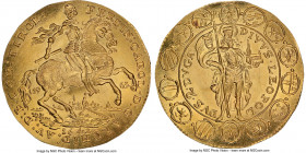 Ferdinand III gold Restrike 2 Ducat 1642-Dated (1963) MS68 NGC, Vienna mint, KM-xM29, cf. Fr-247 (2 Ducat of 1642 Archduke Ferdinand Karl, 1632-1662)....