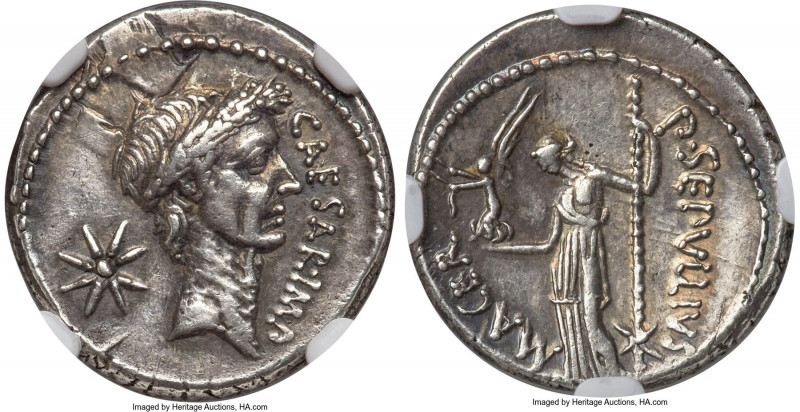 Julius Caesar, as Imperator (January-February 44 BC), with Publius Sepullius Mac...