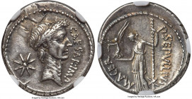 Julius Caesar, as Imperator (January-February 44 BC), with Publius Sepullius Macer, as Moneyer. AR denarius (18mm, 3.85 gm, 2h). NGC XF S 5/5 - 5/5, F...