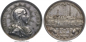 Maria Theresa silver "Salvator Mundi" Medal ND (1769-1778) AU50 NGC, cf. Forrer VIII-274 (for engraver). 42mm. By A. Wideman. An always exciting type ...