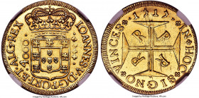 João V gold 4000 Reis 1717-R AU Details (Cleaned) NGC, Rio de Janeiro mint, KM102, LMB-169, Guimaraes-1717-1.1. Though priced as one of the more affor...