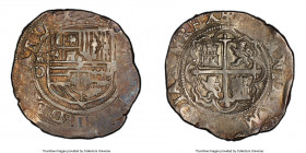 Philip II Cob 4 Reales ND (1572-1589) Mo-O AU58 PCGS, Mexico City mint, Cal-Type-158. A comparatively attractive type representative from this era, an...