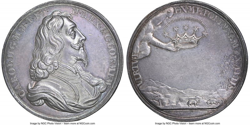 Charles I silver "Death and Memorial" Medal ND (1649) MS64 NGC, Eimer-162b, MI-I...