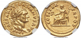 Vespasian (AD 69-79). AV aureus (19mm, 7.23 gm, 6h). NGC Choice AU S 5/5 - 5/5. Rome, January-June AD 70. IMP CAESAR VESPASIANVS AVG, laureate head of...