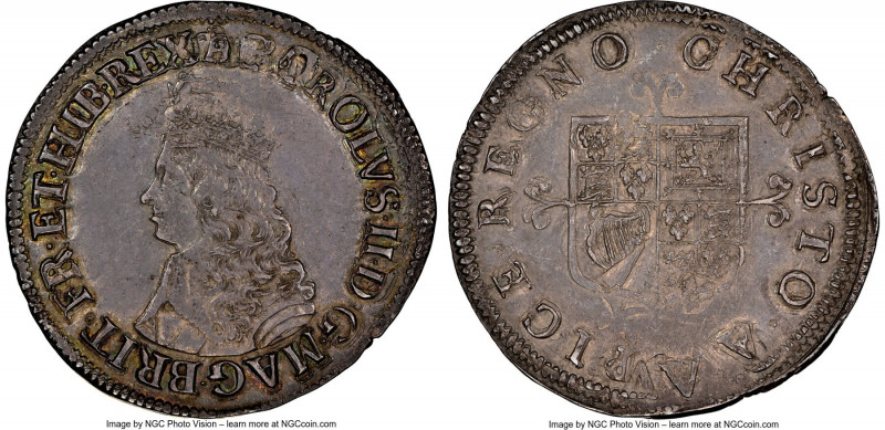 Charles II Shilling ND (1660-1662) AU55 NGC, Crown mm, First issue, KM405, S-330...