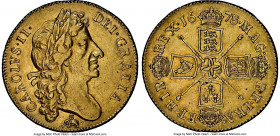 Charles II gold "Elephant and Castle" 2 Guineas 1678 AU Details (Cleaned) NGC, KM443.2. Elephant and castle below bust. A charming offering with velve...