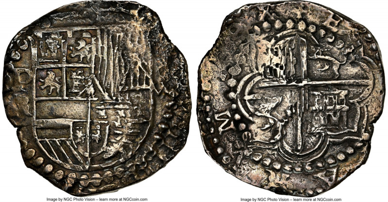 Philip III "Atocha" Cob 8 Reales ND (1603-1612) P-R AU Details (Saltwater Damage...