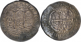 Charles II "Royal" 8 Reales 1667 P-E AU Details (Plugged) NGC, Potosi mint, KM-R26, Cal-667, Lazaro-178. 26.75gm. A particularly exciting representati...