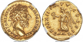 Marcus Aurelius, as Augustus (AD 161-180). AV aureus (19mm, 7.31 gm, 11h). NGC Choice AU S 5/5 - 5/5. Rome, AD 168. M ANTONINVS AVG-ARM PARTH MAX, lau...