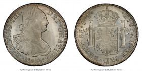 Charles IV 8 Reales 1801 Mo-FT/FM MS63 PCGS, Mexico City mint, KM109, Cal-971. Fairly scarce as an overassayer, with the residual feet of the M visibl...
