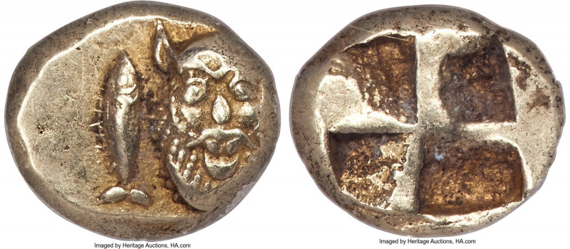 MYSIA. Cyzicus. Ca. 500-450 BC. EL 1/12 stater or hemihecte (8mm, 1.33 gm). NGC ...