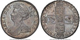 Anne 1/2 Crown 1708 MS62 NGC, KM525.1, S-3604, ESC-1370. No plumes in reverse angles. An appealing representative exhibiting silky surfaces with gunme...