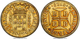 João V gold 2000 Reis 1715-B AU55 NGC, Bahia mint, KM105, LMB-54. Gently handled, proving well-defined motifs and an amber patina. 

HID09801242017

©...