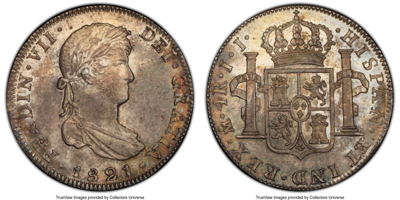 Ferdinand VII 4 Reales 1821 Mo-JJ MS64 PCGS, Mexico City mint, KM102, Cal-1098. ...