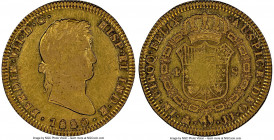 Ferdinand VII gold 4 Escudos 1820 Mo-JJ AU55 NGC, Mexico City mint, KM146, Fr-54, Cal-163. A scarce final date issue, boasting clear fields that are P...