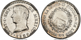 Augustin I Iturbide silver "Leon Proclamation" Medal 1822 MS61 NGC, Grove-36A, Stickney-M48. 21mm. Struck confidently but slightly off-center, this of...
