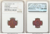 Chihuahua 1/8 Real (Octavo Real) 1835/3 VF Details (Environmental Damage) NGC, KM318. A most interesting and scarce fractional denomination of Mexican...