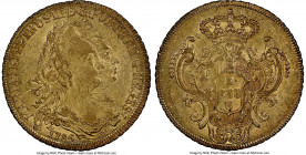 Maria I & Pedro III gold 6400 Reis 1785-R AU58 NGC, Rio de Janeiro mint, KM199.2. An offering with well defined devices and areas of russet toning. 

...