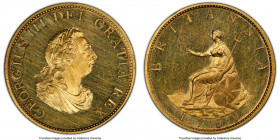 George III gilt Proof Pattern 1/2 Penny 1799-SOHO PR64 Cameo PCGS, Soho mint, Peck-1243. An intriguing and finely preserved representative from George...