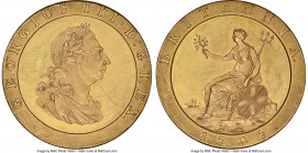 George III gilt-copper Proof Penny 1797-SOHO PR63 Cameo NGC, Soho mint, KM618a, Peck-1117 (VS). Plain edge. A very scarce type even more rarified at t...