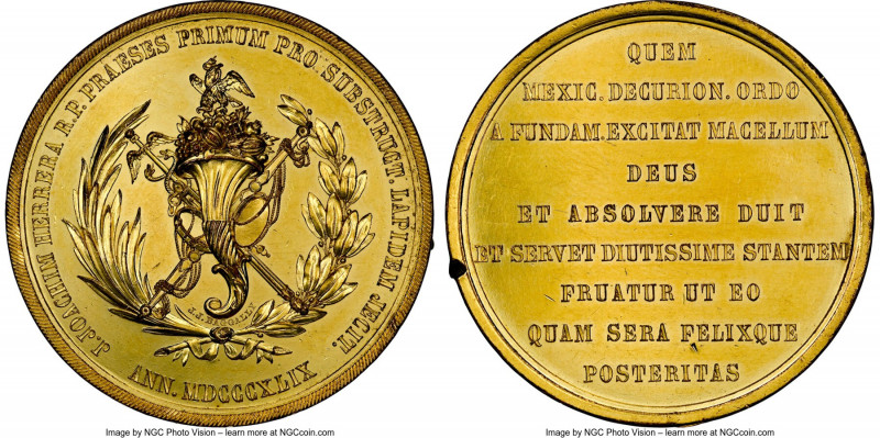 Republic gilt-bronze "Jose Joaquin de Herrera President of the Republic" Medal 1...