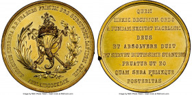 Republic gilt-bronze "Jose Joaquin de Herrera President of the Republic" Medal 1849-Dated UNC Details (Test Cut) NGC, Grove-95bp. 40mm. By J.J. Baggal...