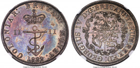 British Colony. George IV "Anchor Money" 1/2 Dollar 1822/1 MS65 NGC, KM4, Br-857, NC-1A2. A superb gem example of this rare type showing crisp surface...