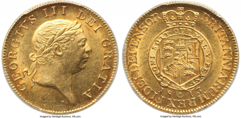 George III gold "Military" Guinea 1813 MS62 PCGS, KM664, S-3730, Fr-357. Sixth l...