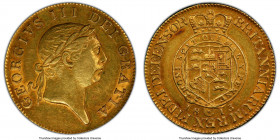 George III gold "Military" Guinea 1813 AU53 PCGS, KM664, S-3730. Produced to pay troops fighting in the Napoleonic Wars. Just 80,000 of this single ye...