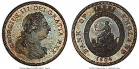 George III Proof Bank Dollar of 5 Shillings 1804 PR65 PCGS, KM-Tn1, S-3768, ESC-1946. First leaf to end of E in DEI, inverted K in relief under shield...