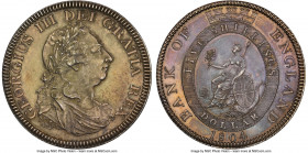 George III Proof Bank Dollar of 5 Shillings 1804 PR61 NGC, Soho mint, KM-Tn1, S-3768, ESC-1952 (prev. ESC-165). An aesthetically refined example, stru...