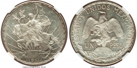 Estados Unidos "Caballito" Peso 1911 MS64 S NGC, Mexico City mint, KM453. Long ray variety. An effulgent blast white specimen, exactingly struck, and ...