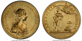 Queen Consort Charlotte gold "Coronation" Medal 1761 VF Details (Damage) PCGS, BHM-66 (RRR), Eimer-696. 34mm. 23.28gm. By L. Natter. A scarce renditio...