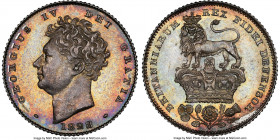 George IV 6 Pence 1828 MS65+ NGC, KM698, S-3815. NGC's single highest graded example from a low-mintage year that saw production of only 16,000 pieces...