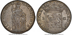 Holland. Provincial 2 Gulden 1687 MS62 NGC, KM62. A beautiful representative of this elusive type, dressed in abundant original luster with amber pati...