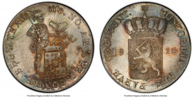 Willem I Rijksdaalder 1816-B MS65+ PCGS, Utrecht mint, KM46, Dav-225. A laudable selection of the issue, eking out its position as the second finest y...